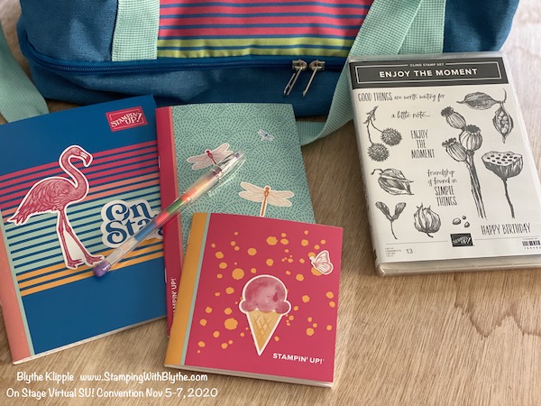 SU! On Stage Nov 5-7, 2020, swag box contents - notebooks & pen