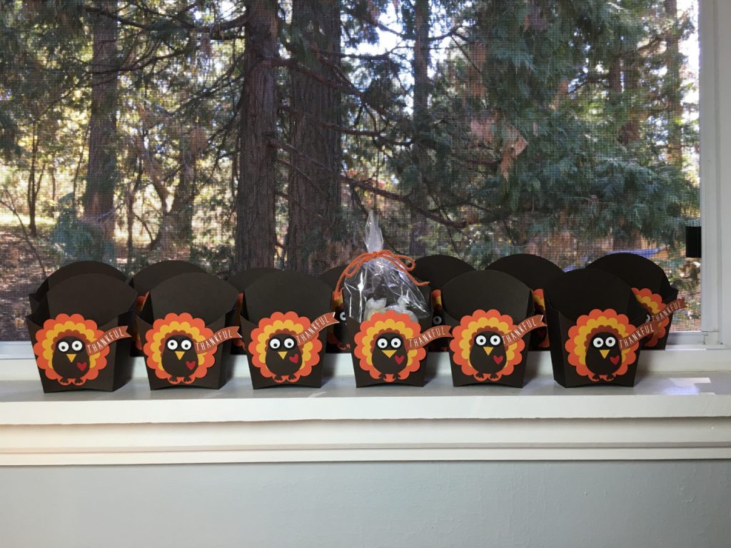 12 little turkeys made with big shot & punches