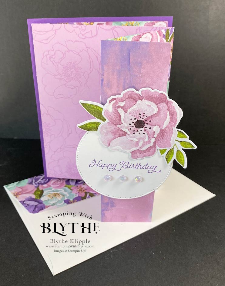 Decorative envelope flap matches the enclosed birthday card