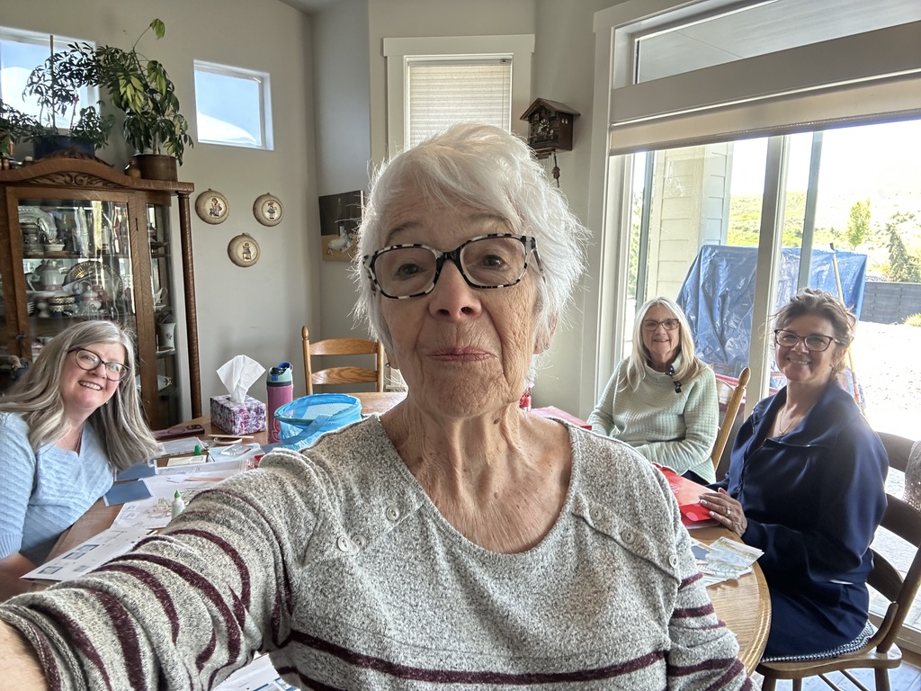 Kitting Together with Kim, Mary Jane and Linda
